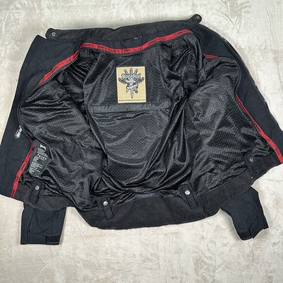 Street & Steel Armored Padded Motorcycle Biker Jacket Black Men’s Size Large - Picture 11 of 15